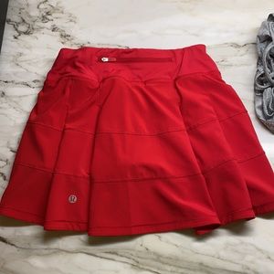 Red Lululemon skirt size 2 tall